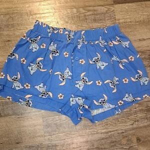 Disney Blue Cartoon Print High Waist Women Shorts